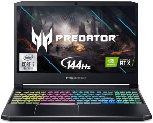 Acer, Predator, Helios 300, Gaming, Laptop, Intel i7-10750H, NVIDIA GeForce RTX 2060 6GB, 15.6″ Full HD 144Hz 3ms IPS Display, 16GB Dual-Channel DDR4, 512GB NVMe SSD, Wi-Fi 6, RGB Keyboard, PH315-53-72XD