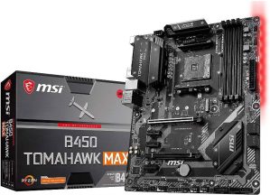MSI, B450, TOMAHAWK MAX, AMD, Ryzen 2ND, and 3rd, Gen AM4 M.2, USB 3, DDR4, DVI, HDMI, Crossfire ATX, Motherboard