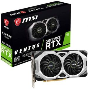 MSI, GeForce, RTX 2060 SUPER, VENTUS, OC, 8GB, 256-Bit GDDR6, Video Card