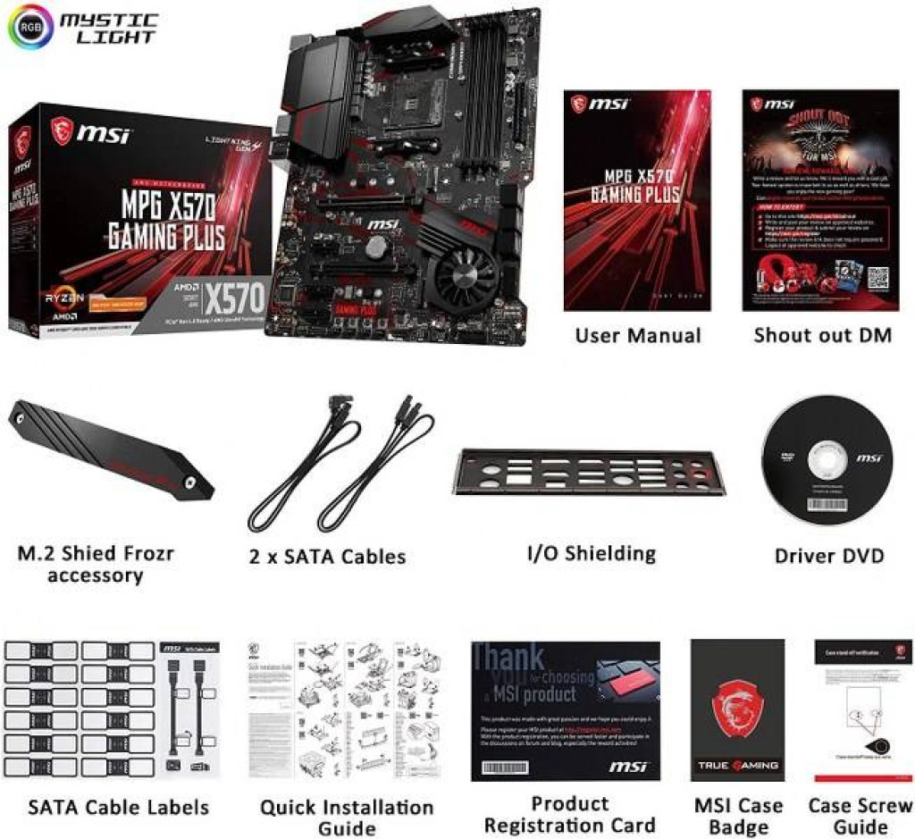 MSI, MPG X570, GAMING,PLUS, Motherboard, RGB, and RAINBOW, LED, strip ...