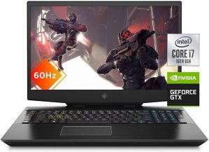 OMEN 17, Gaming, Laptop, NVIDIA GeForce GTX 1660 Ti, Intel Core i7-10750H, 8 GB, DDR4 RAM, 512 GB PCIe NVMe SSD, 17.3″ Full HD, Windows 10 Home, RGB Keyboard (17-cb1060nr, 2020 Model)