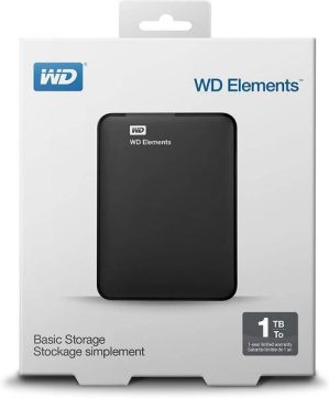 WD, 1TB, Elements Portable, External Hard Drive, USB 3.0, WDBUZG0010BBK,WESN