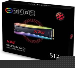 XPG, SPECTRIX, 512G S40G, RGB, PCIe Gen3x4, M. 2, NVME Solid State Drive