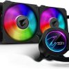 AORUS, RGB AIO Liquid Cooler 280, 280mm Radiator, Dual 140mm Windforce PWM Fans, Customizable Full Color LCD Display, Advanced RGB Lighting and Control, Intel 115X/2066, AMD AM4, TR4 - Image 2