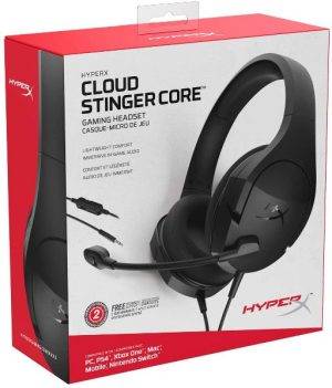 HyperX, Cloud Stinger Core, Gaming Headset, for PC, Xbox One, PlayStation 4, Nintendo Switch, Lightweight, Over-ear Wired Headset with Mic