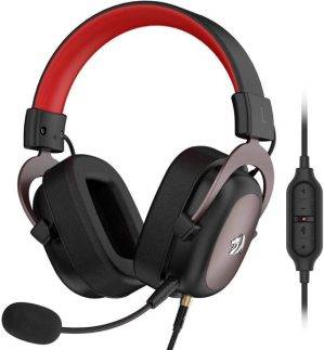 Redragon, H510 Zeus, 7.1 Surround Sound Wired Gaming Headset, Memory Foam Earpads, 2087mm Drivers, Detachable Microphone, Multiplatform Headset, Works with PC, PS4 , 3 and Xbox One, Series X, NS