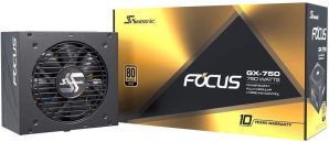 Seasonic, FOCUS GX-750, 750W 80+ Gold, Full-Modular, Fan Control in Fanless, Silent, and Cooling Mode, Perfect Power Supply, for Gaming, Various Application, SSR-750FX.