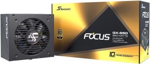 Seasonic, FOCUS GX-850, 850W 80+ Gold, Full-Modular, Fan Control in Fanless, Silent, and Cooling Mode, Perfect Power Supply for Gaming and Various Application, SSR-850FX.