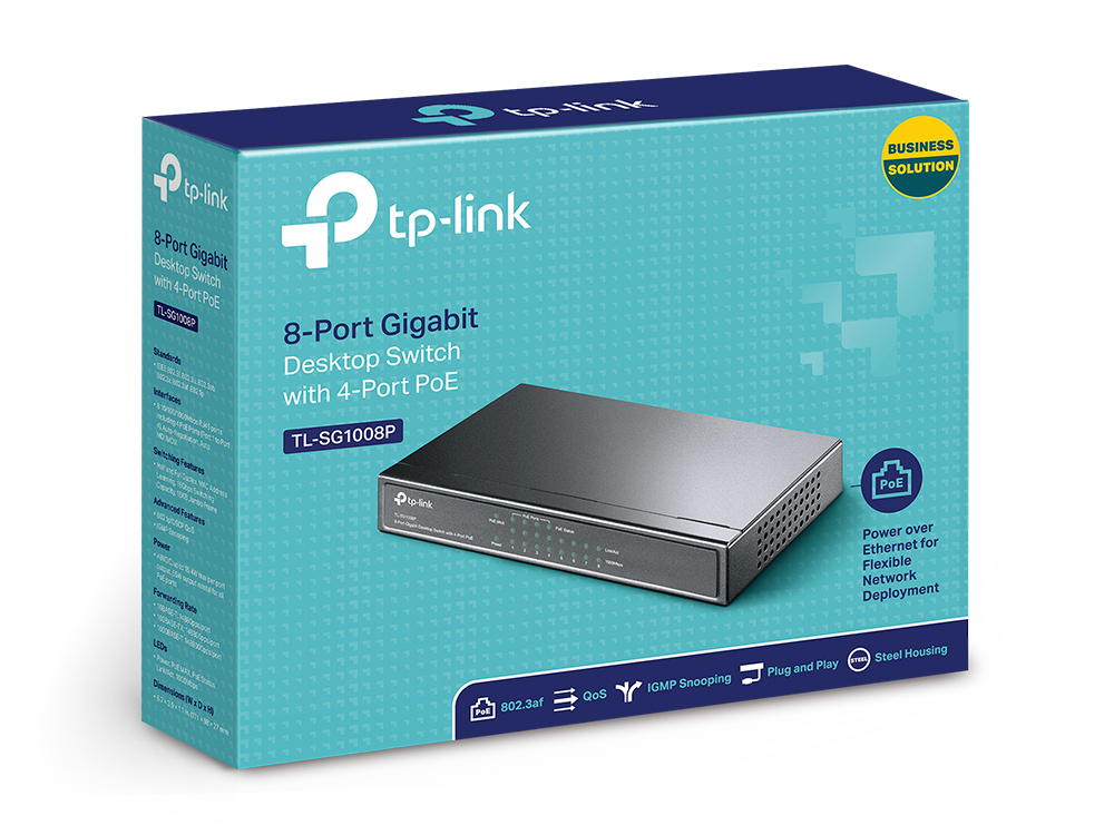 TP-LINK 8 Port Gigabit Desktop Switch with 4 Port PoE TL-SG1008P. loqtaa.com,