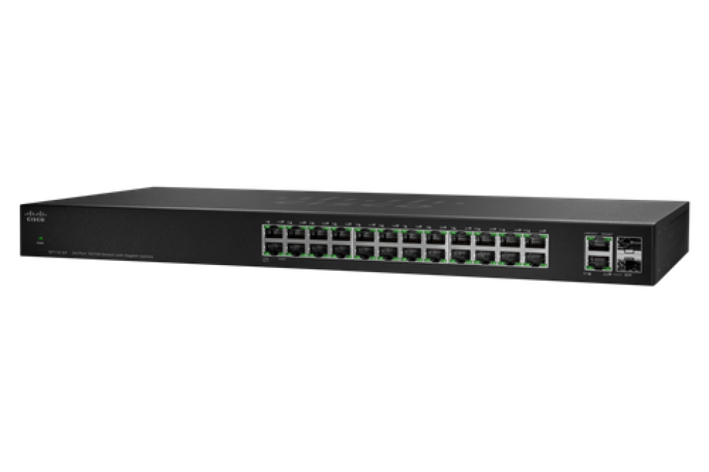 Cisco SG110-24 Switch 24 Port Gigabit Unmanaged w/ 2x Combo Ports. LOQTAA.COM, 