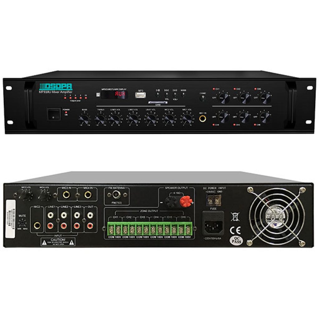 MP310U DSPPA 6 Zones Paging and Music Mixer Amplifier with USB & Tune. loqtaa.com, 