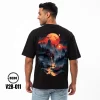 DEDO V2B-011 oversized t-shirt with a back fantasy blood moon graphic.