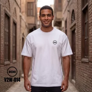 DEDO oversized t-shirt with a small circular chest logo (Style V2W-014).