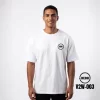 DEDO V2W-003 white oversized T-shirt with minimalist chest logo