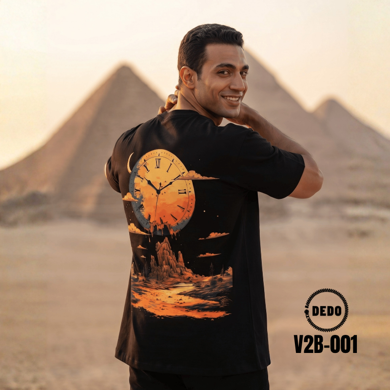 DEDO V2B-001 Premium Graphic T-Shirt, Desert Clock - Image 3
