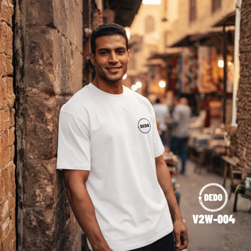 White Oversized T-Shirt with Origami Crane Graphic – DEDO V2W-004 - Image 6
