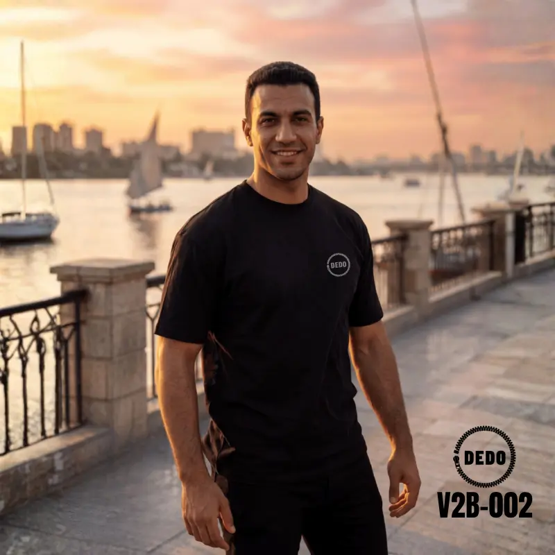 Men's Black Oversized T-Shirt with Owl Back Print - V2B-002 - Image 3