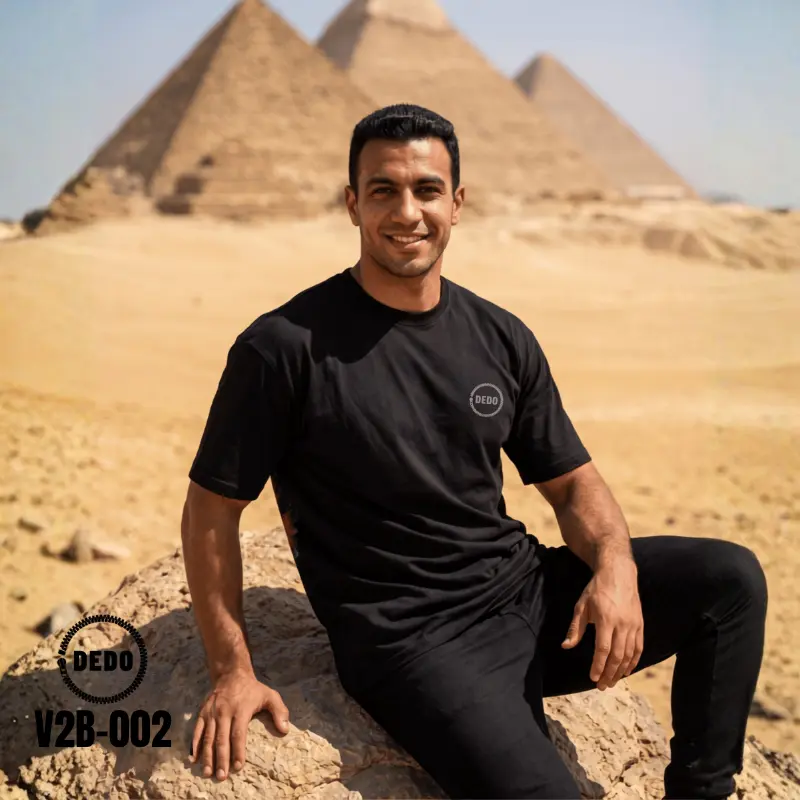 Men's Black Oversized T-Shirt with Owl Back Print - V2B-002 - Image 2